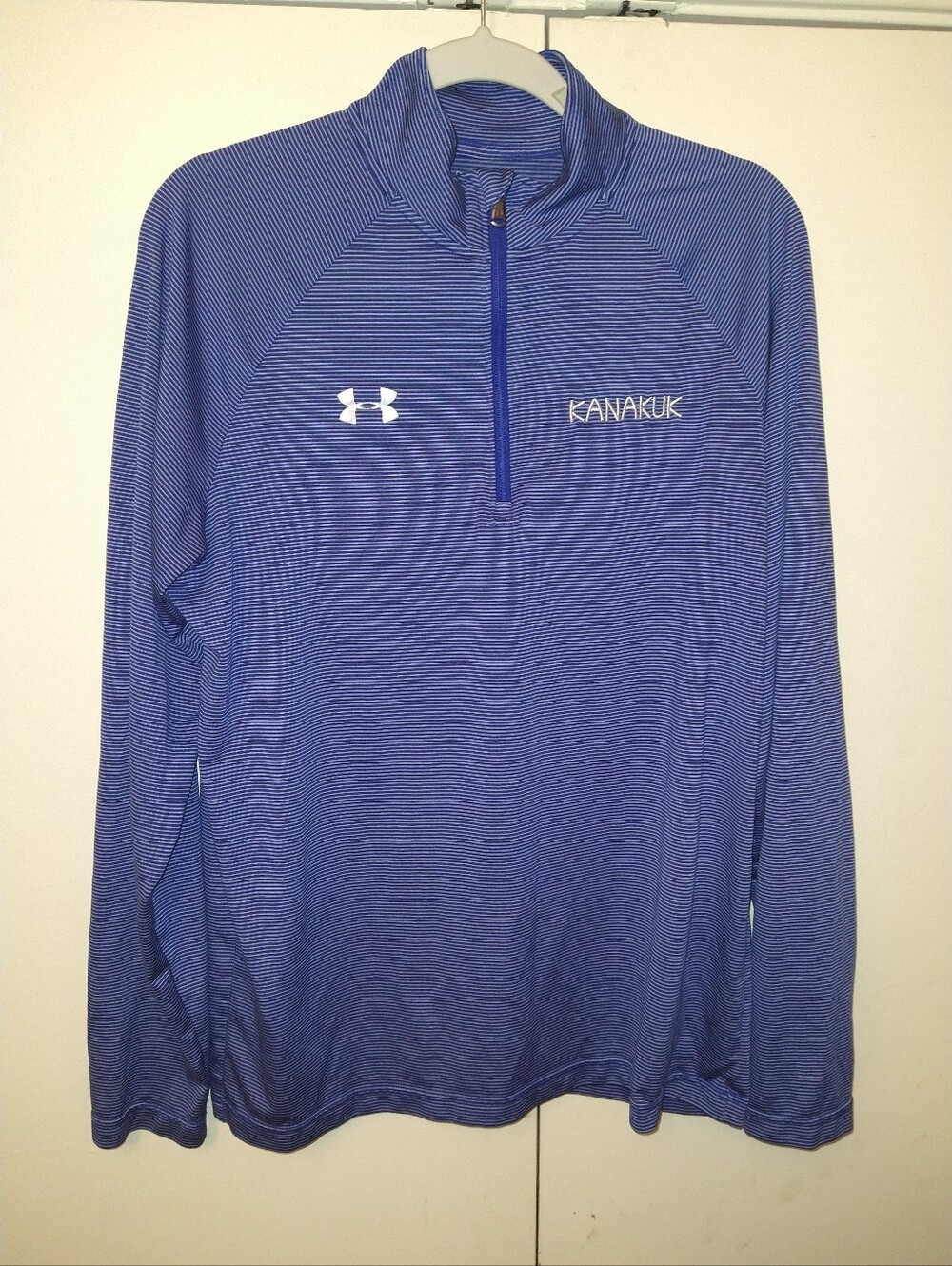 Under Armour Loose Heatgear Quarter Zip Pullover Men's sz Medium Kanakuk Logo.